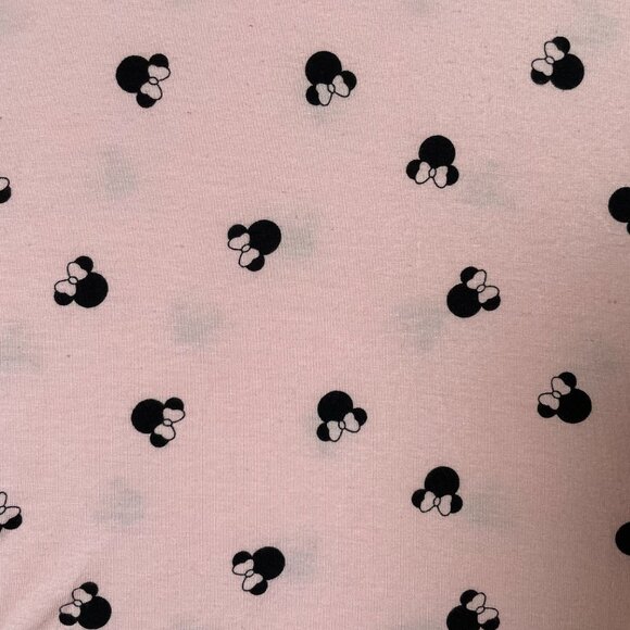 Disney Minnie Mouse Pink Pajama Set Short Sleeve Top Shorts Pockets Size M - Picture 3 of 16